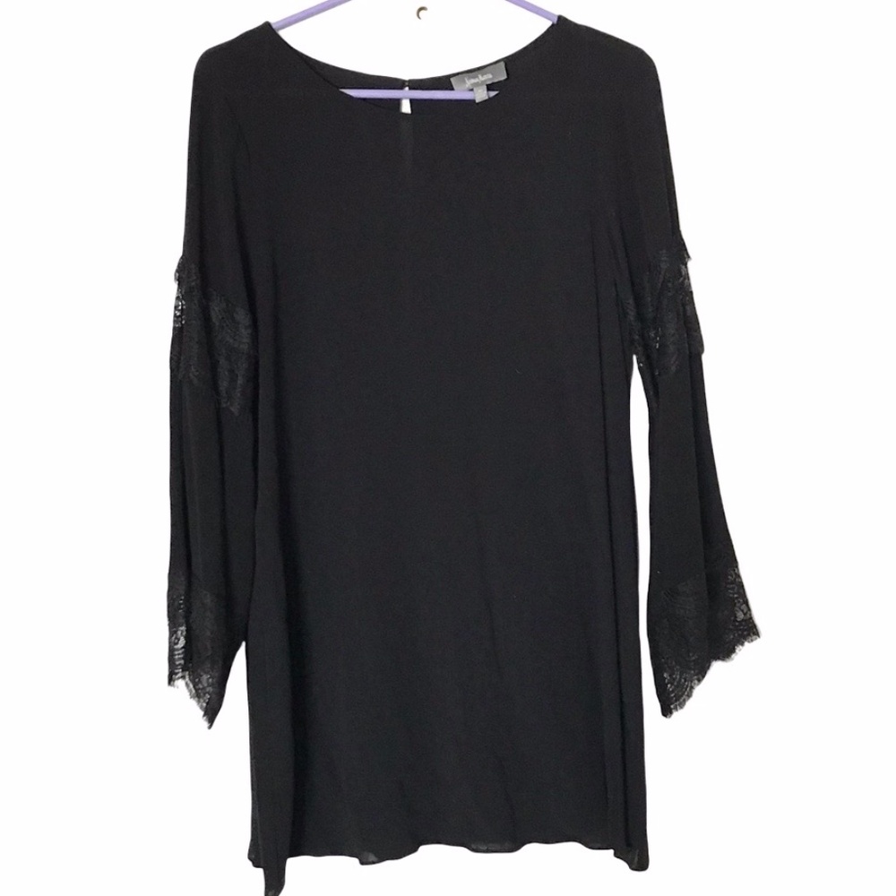 Neiman Marcus Boho Peasant Style Top with Lace Accented Long Sleeves